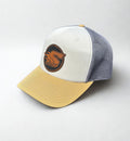 Steele Logo Leather Patch Hat (Mink Beige-Charcoal-Amber Gold)