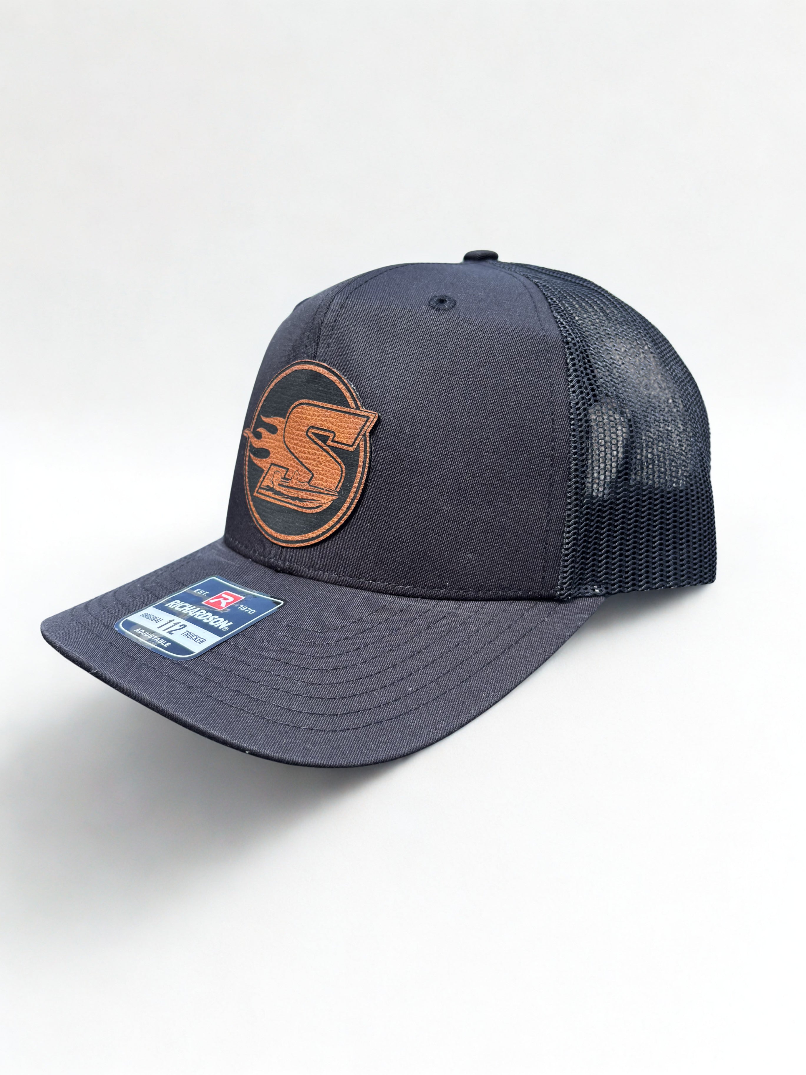 Steele Logo Leather Patch Hat (Black)